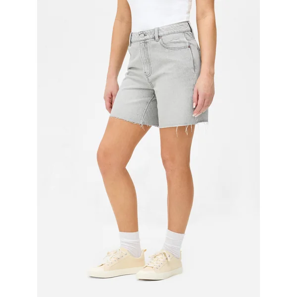 Boyfriend Denim Shorts - Gray
