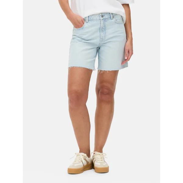 Boyfriend Denim Shorts - Light Blue