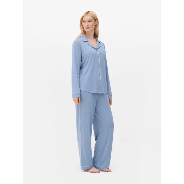 Boyfriend Long Pajamas - Blue