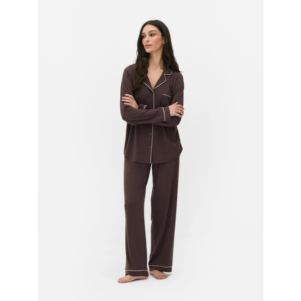 Boyfriend Long Pajamas - Fig