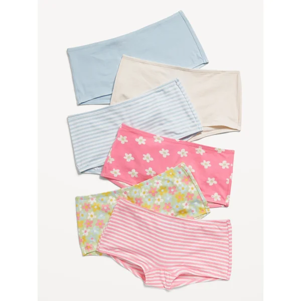 Boyshorts Underwear 6-Pack for Girls - Daisy