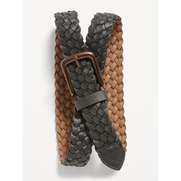 Braided Faux-Leather Belt for Men - Black Jack