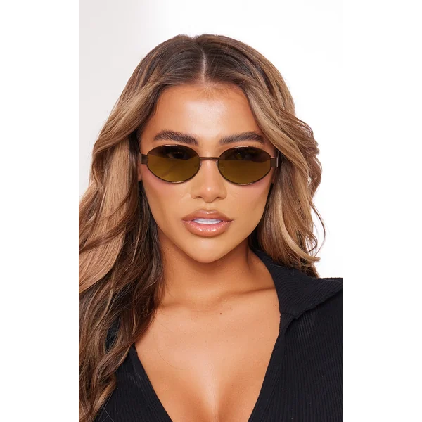 Bronze Metal Frame Round Sunglasses