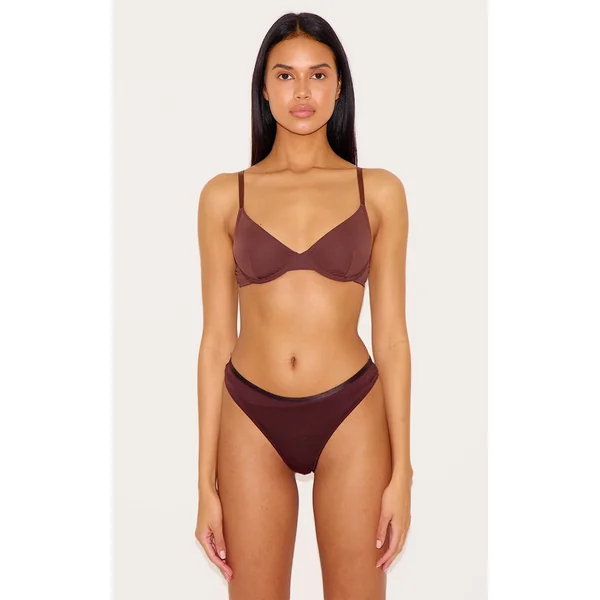 Brown Non Cupped Underwired Bra
