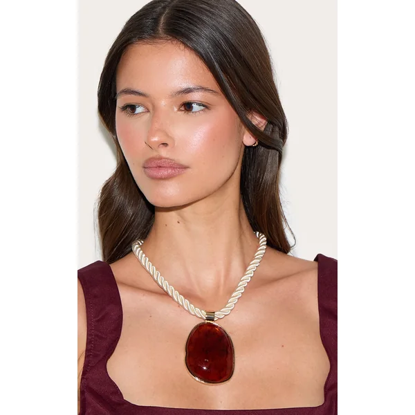 Brown Rope Oversized Resin Pendant