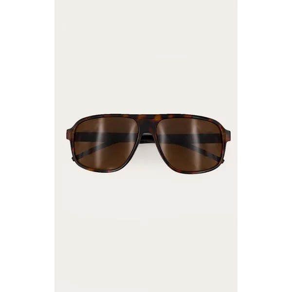 Brown Tort Slim Aviator Sunglasses