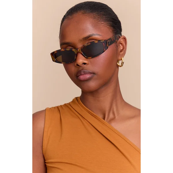 Brown Tort Slim Cat Eye Sunglasses