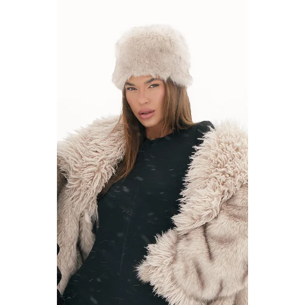 Brown Winter Faux Fur Hat