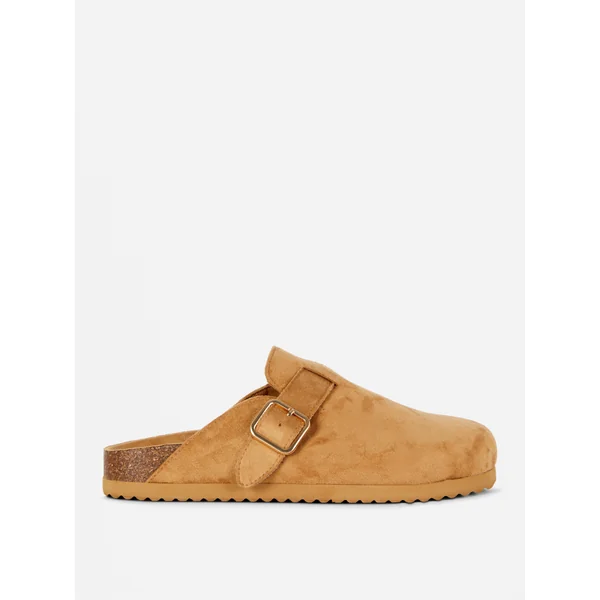 Buckled Clogs - Camel
