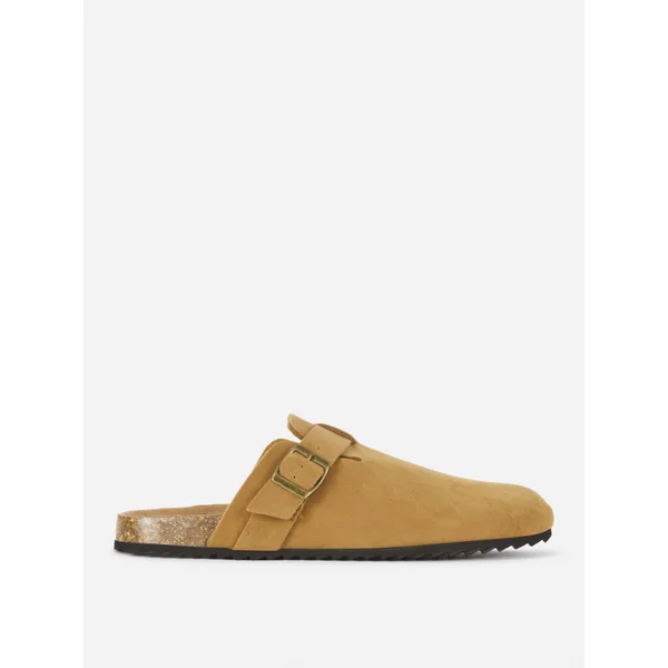 Buckled Mule Sandals - Tan