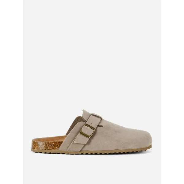 Buckled Mule Sandals - Taupe