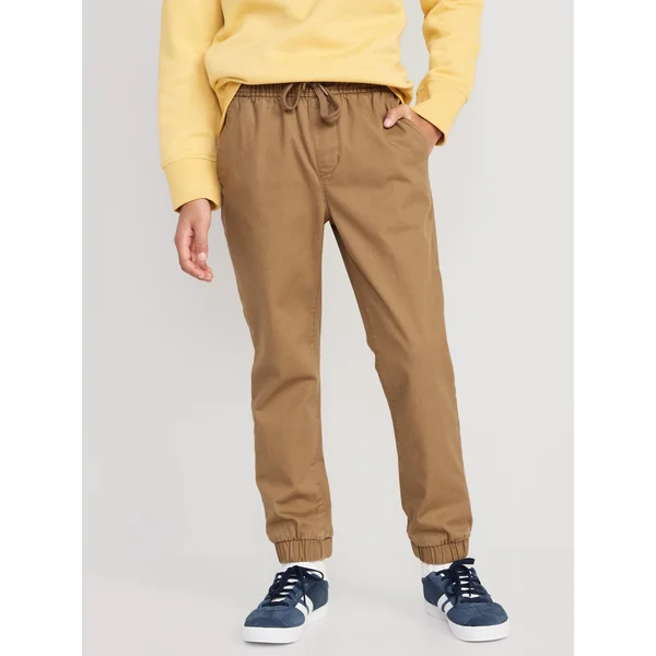 Built-In Flex Twill Jogger Pants for Boys - Tan Brown
