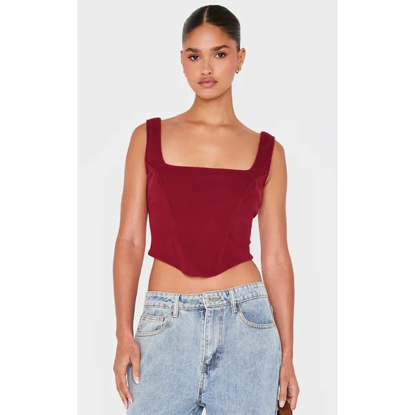 Burgundy Corduroy Corset