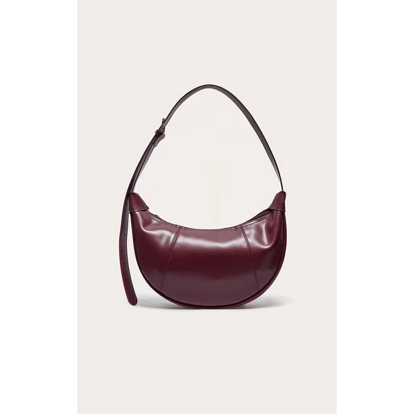 Burgundy Crescent Cross Body Bag