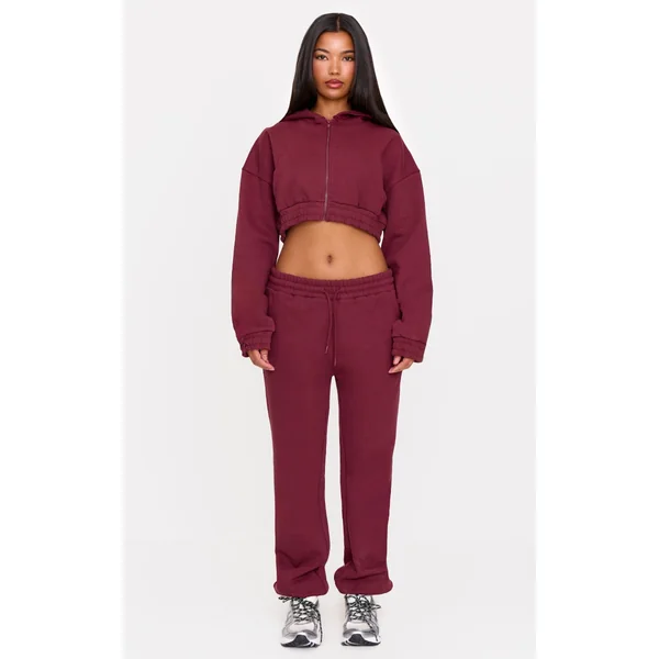Burgundy Premium Cuffed Sweatpants