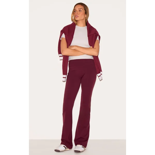 Burgundy Sculpt Straight Leg Yoga Pants