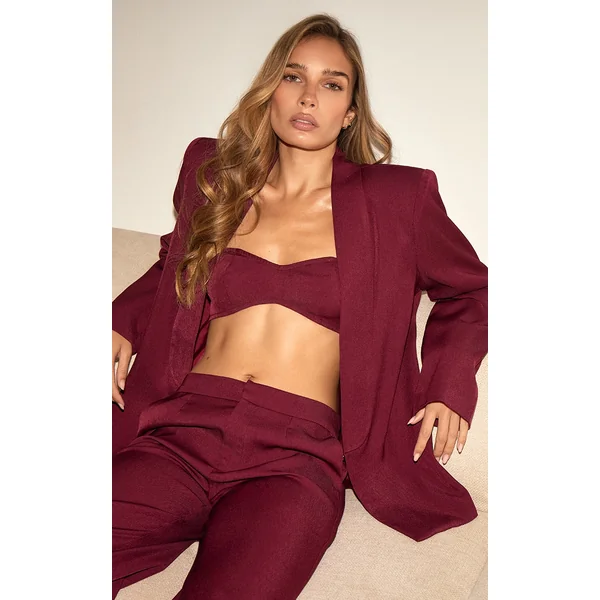 Burgundy Tailored Bandeau Top