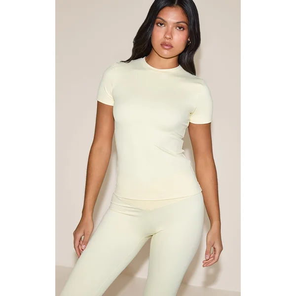 Butter Cream Sculpt Longline Short Sleeve Gym Top