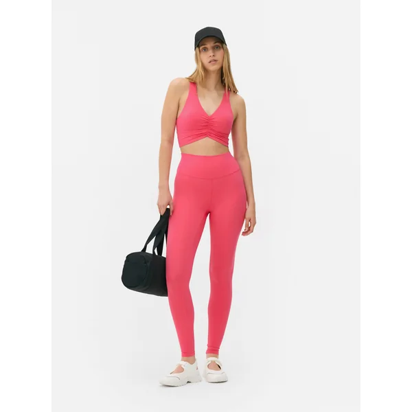 Butter Soft Ruched Crop Top - Coral