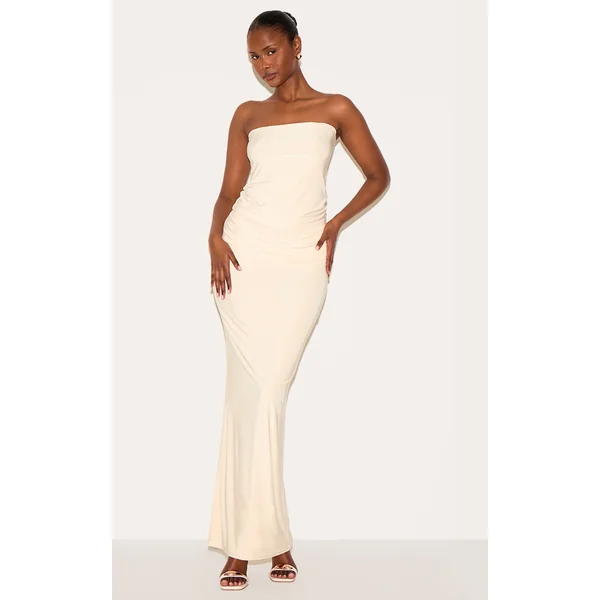 Butter Yellow Double Layer Slinky Maxi Skirt