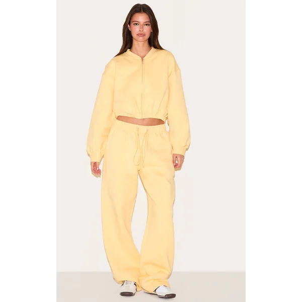 Butter Yellow Drawcord Hem Oversized Sweatpants