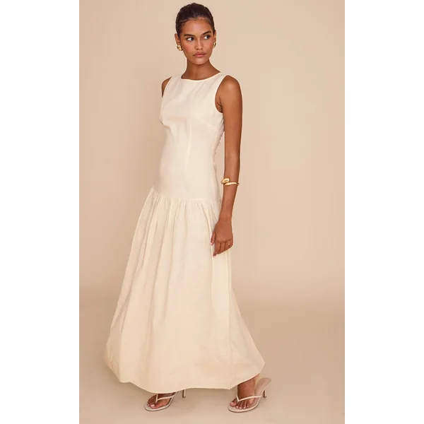 Butter Yellow Drop Waist Maxi Dress