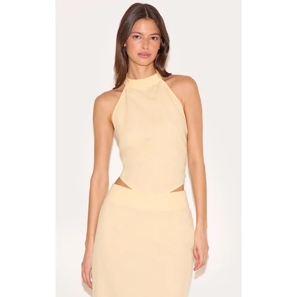 Butter Yellow Halterneck Top
