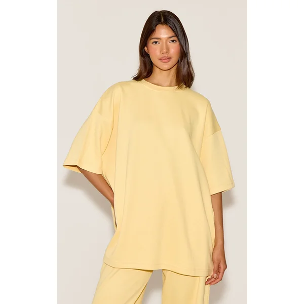 Butter Yellow Jersey Oversized T-shirt