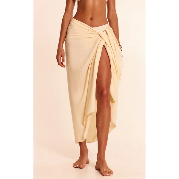 Butter Yellow Linen Look Rectangle Sarong