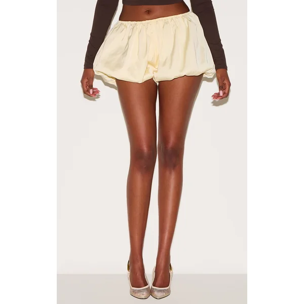 Butter Yellow Mini Puffball Shorts