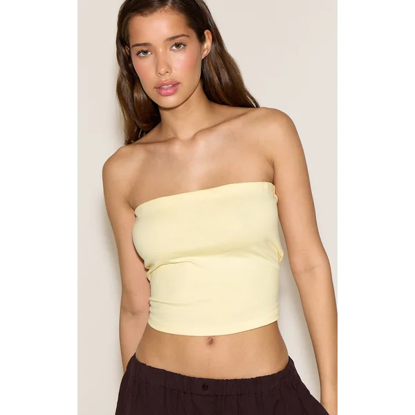 Butter Yellow Soft Cotton Bandeau Top