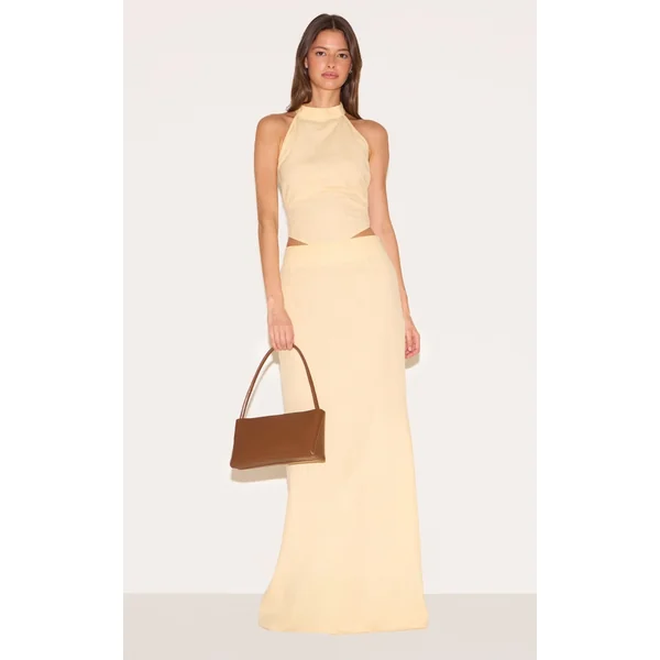 Butter Yellow Woven Maxi Skirt