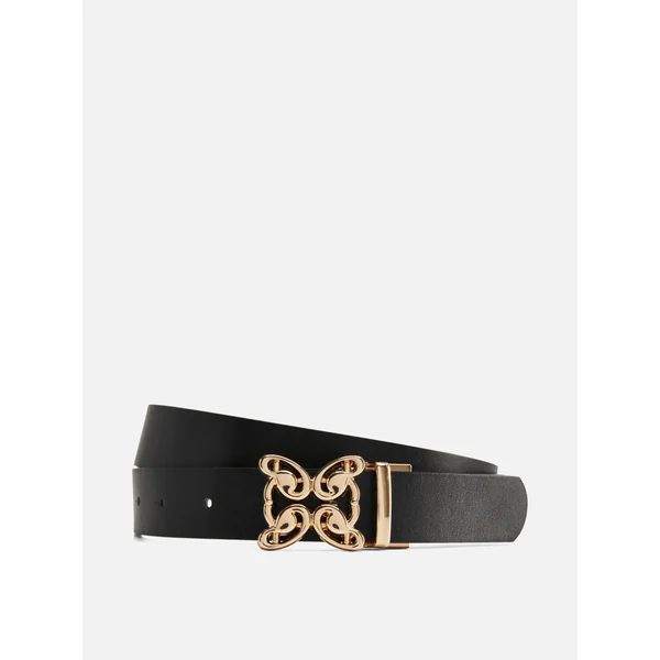 Butterfly Reversible Belt - Black/Nude