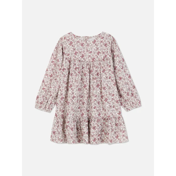 Butterfly Tiered Dress - Pink