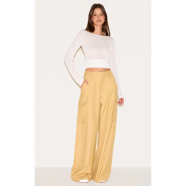 Butterscotch Woven Pocket Detail Straight Leg Pants