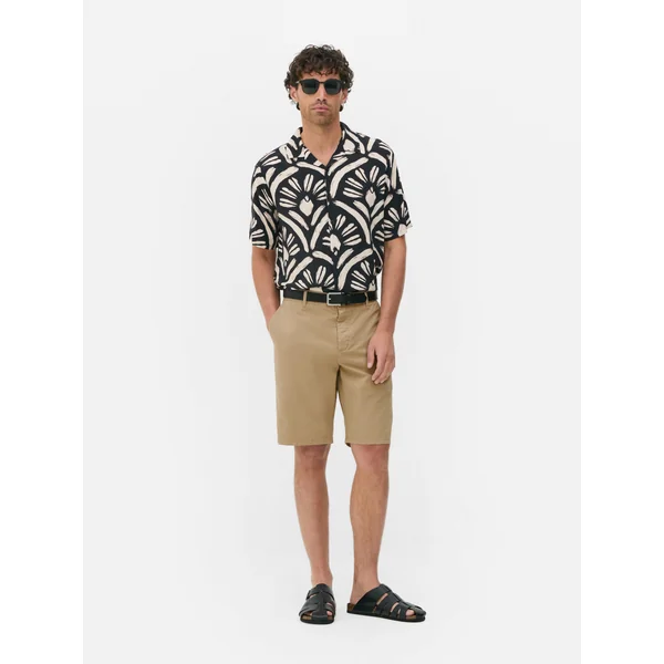 Button Fly Chino Shorts - Stone