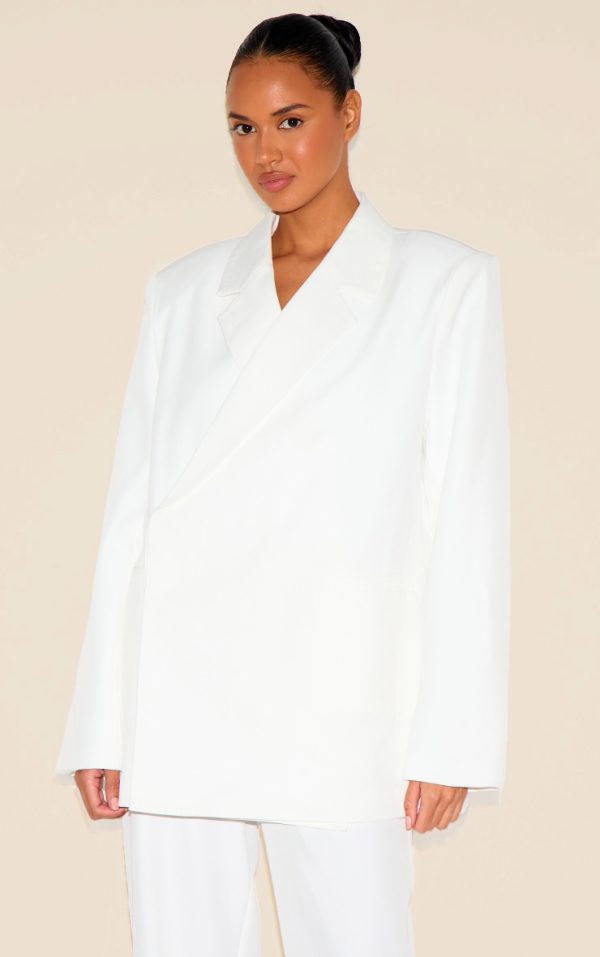 White Tailored Woven Blazer