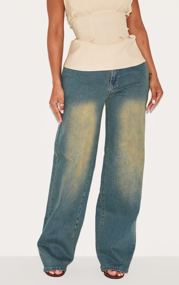 Shape Vintage Wash Hourglass Stretch High Waisted Straight Leg Jeans