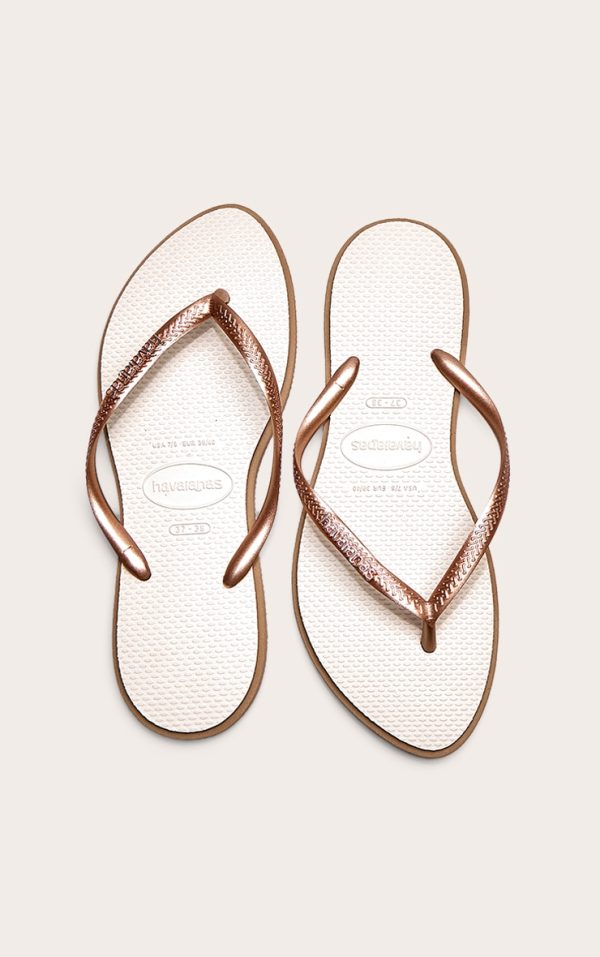 Rose Gold Havaianas Slim Point Filp Flops