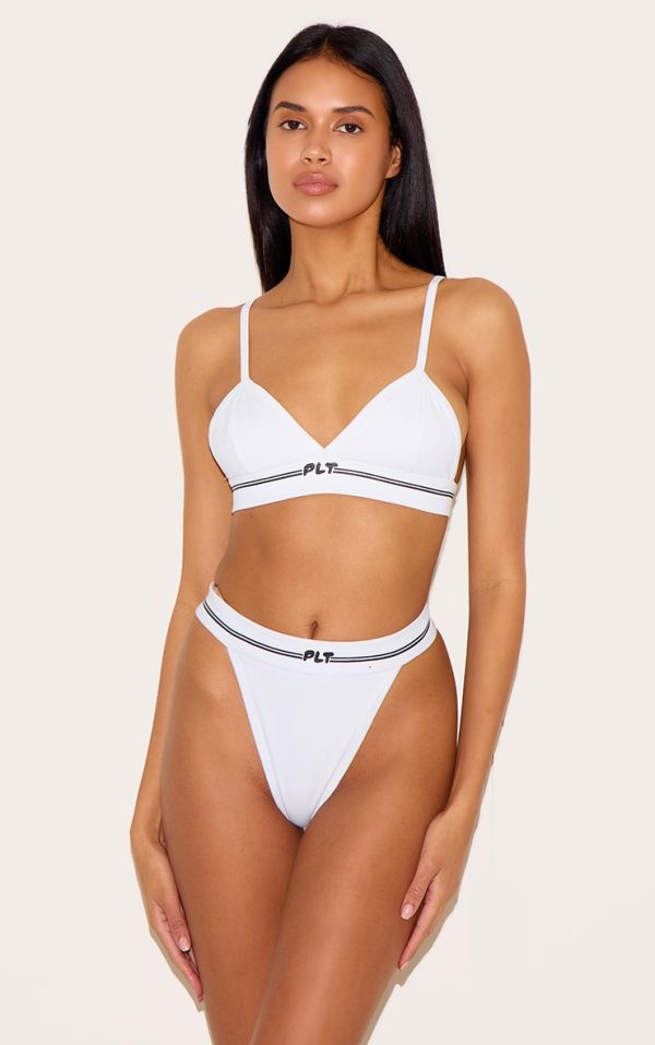 PRETTYLITTLETHING White Tape Thong