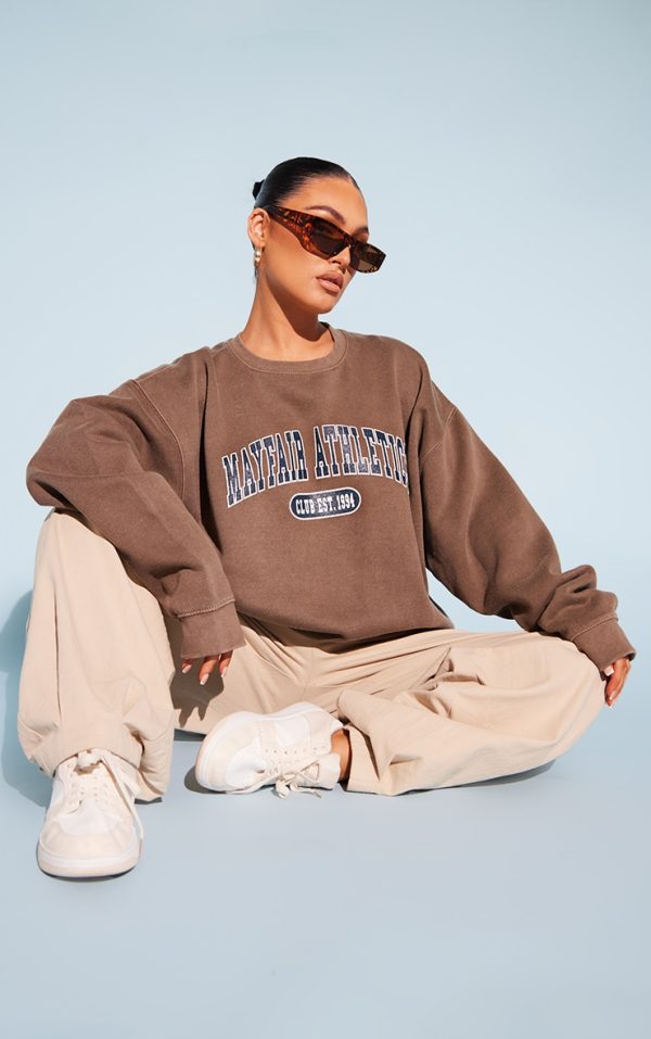 Chocolate Mayfair Athletics Oversized Sweatshirt