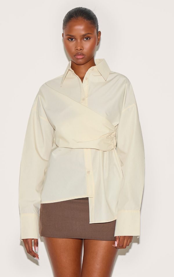 Lemon Asymmetric Drape Shirt