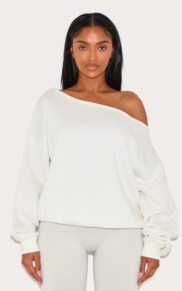Shape Cream Sweat Raw Edge Slouch Sweatshirt