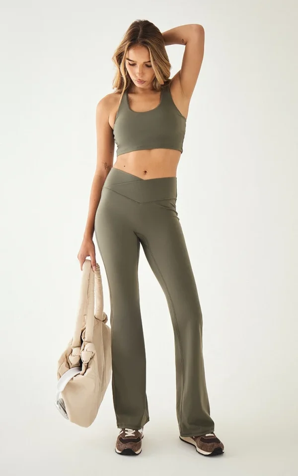 Olive Sculpt Wrap Waist Yoga Pants