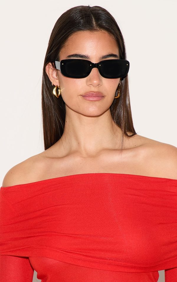 Black Smooth Square Sunglasses