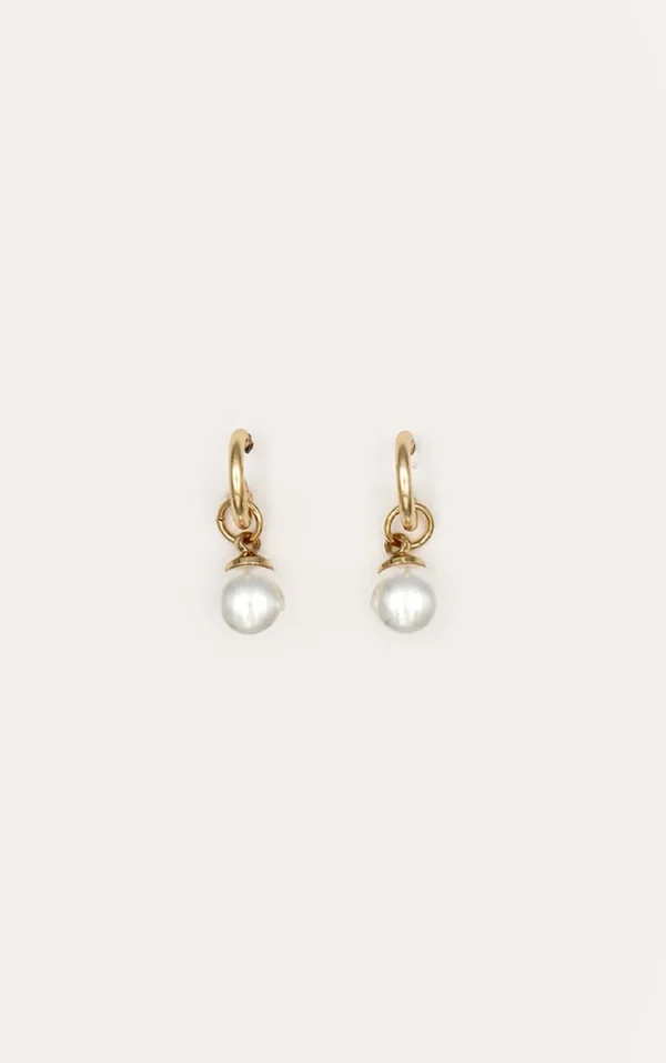 Dainty Mini Pearl Hoop Earrings