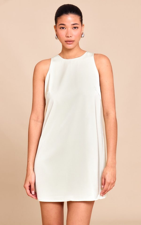 Sage Tailored Sleeveless Shift Dress