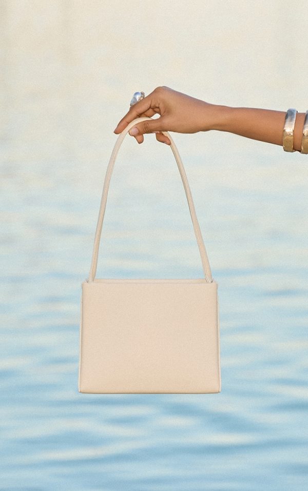 Cream Structured Mini Shoulder Bag