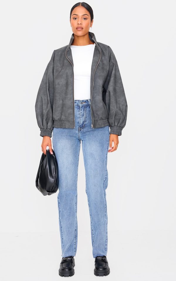 Tall Mid Blue Wash High Waist Long Leg Straight Leg Jeans