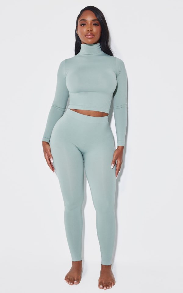 Shape Sage Green Stretch Seamless High Waisted Leggings